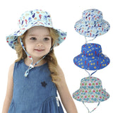 Daiiibabyyy Fashion Spring Sun Bucket Hat Girls Boys Summer Visor Children Wide Brim Big Felt Hat Kids Beach Hat For 2-8 Years Old