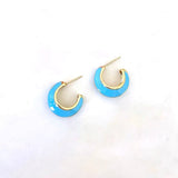 Lost Lady New Fashion Semicircle Oil Dripping Earrings Ladies Alloy Earrings With The Same Type of Jewelry Wholesale daiiibabyyy