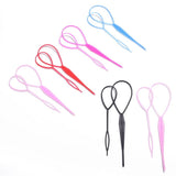 Popular 1SET Ponytail Creator Plastic Loop Styling Tools Black Topsy Pony Topsy Tail Clip Hair Braid Maker Styling Tool Fashion daiiibabyyy