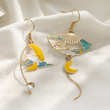 New Style Asymmetric Lovely Cat Tassel Dangle Earrings For Women Cute Animal Star Moon Fashion Earrings Girl Party Jewelry Gifts daiiibabyyy