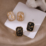 Korean new metal material geometric shape square earrings temperament earrings daiiibabyyy