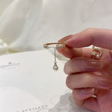 2022 New Delicate Zircon Cute Moon Star Adjustable Rings For Women Ladies Elegant Pearl Finger Knuckle Ring Jewelry daiiibabyyy