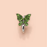 1Pc Crystal Butterfly Fake Nose Ring Non Piercing Clip On Nose Ring Indian Style Nose Cuff Fake Piercing Septum Nariz Jewelry daiiibabyyy