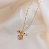Women Necklace Shell Heart Pendant Necklace for Women Sweet Gift Fashion Jewelry Accessories daiiibabyyy