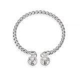 Fashion New Retro Double Bell Bracelet Silver Color Adjustable Bangle Jewelry For Women Girlfriend Birthday Party Gift daiiibabyyy