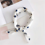 Square Silk Scarf Bandana Polka Dot Stripe Print Hairband Neck Scarfs Women Girls Headbands Hair Tie Shawl Hair Accessories Gift daiiibabyyy