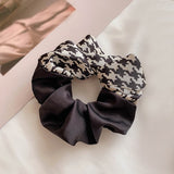 2022 Houndstooth Bow Streamers Hair Ring Ribbon Girl Hair Bands Scrunchies Ponytail Hair Bows Girl Holder Rope Hair Accessories daiiibabyyy