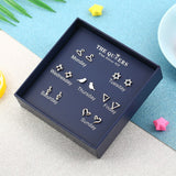 7pairs/set Women Stud Earrings One Week Earrings  Geometric Tassel Earrings High Quality Jewelry Gift daiiibabyyy