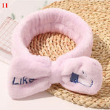 New Women Hair Accessories Fashion Letter Coral Fleece Wash Face Bow Hairbands For Women Girls Elastic Soft Turban Headbands daiiibabyyy