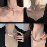 2022 Fashion Asymmetric Lock Necklace for Women Twist Gold Silver Color Chunky Thick Lock Choker Chain Necklaces Party Jewelry daiiibabyyy