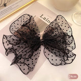 Spring New Oversized Bow Hair Accessories Big Bow Mesh Dots Hair Hoop Oversized Bow Lace  Flower Ribbon Hair Clip Hairpins daiiibabyyy