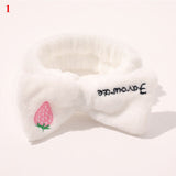 New Women Hair Accessories Fashion Letter Coral Fleece Wash Face Bow Hairbands For Women Girls Elastic Soft Turban Headbands daiiibabyyy