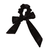 Ladies Soft Velvet Hair Scrunchie Ribbon Girls Ponytail Holder Bow Hair Ties Elastic Hair Bands Elegant Headwear Accessories Red daiiibabyyy