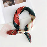Square Silk Scarf Bandana Polka Dot Stripe Print Hairband Neck Scarfs Women Girls Headbands Hair Tie Shawl Hair Accessories Gift daiiibabyyy
