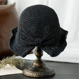 Womens Straw Hat Sun Hat for Women Beach Cap Summer Hats UV Protection, Ladies Foldable Fashion Bow Hats Brimmed daiiibabyyy