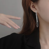 New Disc Tassel Earrings Temperament Women Long Earrings for Wedding Fashion Silver Jewelry Accessories daiiibabyyy