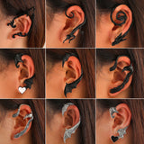 Neogoth Cute Dinosaur Cat Clip on Earrings Ear Cuff Earrings for Women Orecchini Ear Wrap Earcuff Boucle D'oreille Clip Skeleton daiiibabyyy