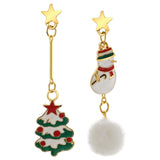 2022 New Christmas Earrings Crystal Snowman Creative Christmas Tree Drop Earrings For Women Girl Party Accessories Jewelry Gifts daiiibabyyy