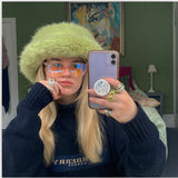 y2k Women's Hat Fleece Beanie Winter Autumn Women Cute Solid Color Warm Hat E-Girls Streetwear Skullies 6 Colors daiiibabyyy