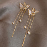 Vintage Gold Color Geometric Long Tassel Earrings For Women Trendy Exquisite Butterfly Dangle Earrings Party Jewelry Pendientes daiiibabyyy