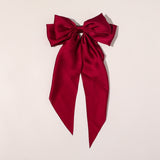New Headwear Big Large Satin Bow Hairpins Barrettes for Women Girls Wedding Long Ribbon Hair Clip Hairgrip Bow Hair Accessories daiiibabyyy
