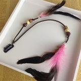 New Women Girls Headdress Hair Ornaments Bb Clip Feathers Indian Style Feather Hair Tassel Hair Piece Accessories Barrettes daiiibabyyy