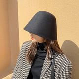 Vintage Bucket Hat Cap Panama Women Men Vintage Winter Wool Fisherman Men Hip Hop Caps Casual Men Fashion Caps Flat Woman's Hats daiiibabyyy