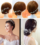 Daiiibabyyy 3 Pcs Wedding Hairpins Bridal Pearl Flower Crystal Hair Pins Bridesmaid Gift Hairdressing Metal Women Girl Hair Accessories