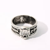 Retro Gold Color Fashion Men Ring 'Freedom or Death' Mens Hip Hop Punk Gothic Skull Ring Party Jewelry Gift daiiibabyyy