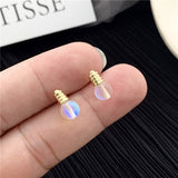 The earring of fashionable woman of ear nail of tidal person of bright lustre of simple small bulb South Korea temperament daiiibabyyy