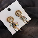 Vintage Trendy Geometric Tassel Chain Drop Earrings Vacation Jewelry For Women Chic Statement Dangle Earring daiiibabyyy