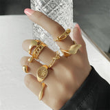 2021 New Retro Star Moon Ring Set Ring For Women European And American Female Joint Ring Ins Fashion Popular Gift Banquet daiiibabyyy