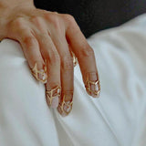 Daiiibabyyy   Fingertip Ring Carapace Joint Ring Simple Personality Micro-inlaid Zircon Opening Ring for Women Girls Men Party Jewelry daiiibabyyy