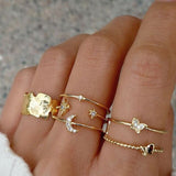2021 New European And American Fashion Jewelry Exquisite Moon Love Ring For Women Set Combination Designer High-End Jewelry Gift daiiibabyyy