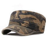 Korean Wash Do Old Camouflage Flat Military Hats Spring Autumn Brand Snapback Cotton Hats For Men Women Peaked Cap Casquette daiiibabyyy