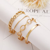 New Trendy Statement Metal Bracelet for Women Punk Retro Chain Geometric Multi-layer Wild Girl Party Gifts Banquet Accessories