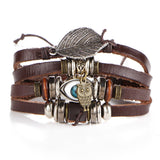 Vintage Black Leather Bracelets For Men Fashion Hollow Triangle Leather Bracelet & Bangles Multilayer Wide Wrap Jewelry 2022 daiiibabyyy