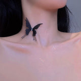 2022 Fashion Fine Black White Big Butterfly Collares Choker Simple Transparent Fishing Line Necklaces For Women Popular Jewelry