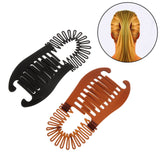 Daiiibabyyy Woman Hair Comb Banana Hairpin Fashion Simple Black Oval PE Plastic Hairpin Vertical Clip Ponytail Holder Hair Accessories