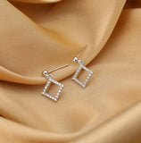 2021 New Trendy Diamond hollow Earrings Temperament Women for Wedding Party Girlfriend Gift Fashion Jewelry daiiibabyyy