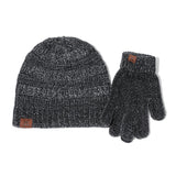 Winter Beaine Hat Glove set For Women Chenille Kitted Winter Hats Set Thicken Solid Pink Hats For Girls Thicken Beanies caps daiiibabyyy