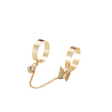 Punk Style One-piece Butterfly One-piece Chain Open Ring Hip Hop Disco Party Adjustable Gold Ring Ladies Fashion Jewelry Gifts daiiibabyyy