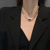 2022 Fashion Asymmetric Lock Necklace for Women Twist Gold Silver Color Chunky Thick Lock Choker Chain Necklaces Party Jewelry daiiibabyyy