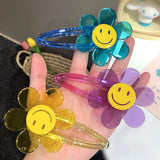 Transparent Arcylic Smile Sunflower Candy Color Babe Clip Duckbill Clip Hairpin 2021 Summer Hair Accessories For Women Girls daiiibabyyy