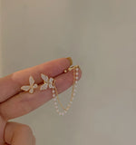 Delysia King  Butterfly earbone clip earrings chain tassel personalized earrings daiiibabyyy