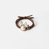 Hollow pearl alloy hair ring cute bear rabbit baby bottle head rope rubber band personality hair rope hair accessories daiiibabyyy