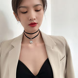 Necklace for Women Short Clavicle Chain Women Crystal Pendant Necklace Elegant Choker Leather Chain Jewelry Wholesale daiiibabyyy