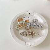 Korean New Acetate Flower Inlaid Color Rhinestones BlingBling Exquisite Ponytail Clip Female Noble Elegant Clip Hair Accessories daiiibabyyy