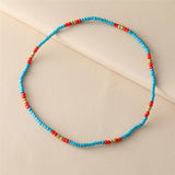 17KM Y2K Style Flower Beaded Necklace for Women Bohemian Colorful Short Beaded Pearl Choker Necklace Female Jewelry daiiibabyyy