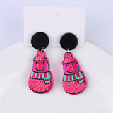 Cute Christmas Acrylic Earrings For Women Cartoon Christmas Tree Bell Snowflake Drop Earrings Trendy Jewelry Xmas Festive Gift daiiibabyyy